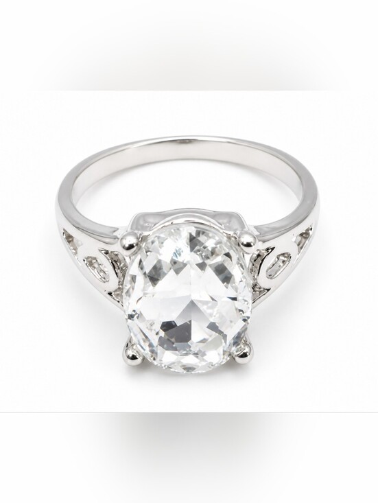 Unbranded Jewelry - Women's Clear Crystal Alloy Silver Tone Ring Size 9.5 US